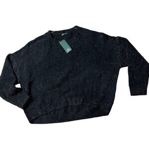 Wild Fable Women's Black Crewneck Long Sleeve Tinsel Sweater - Size XL - NWT